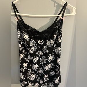 Babydoll Cami Sheer Floral Lace Tank Top Fairy Grunge Y2K Boho S Feminine Bow